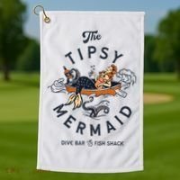 The Tipsy Mermaid Dive Bar & Fish Shack Golf Towel thumb 1