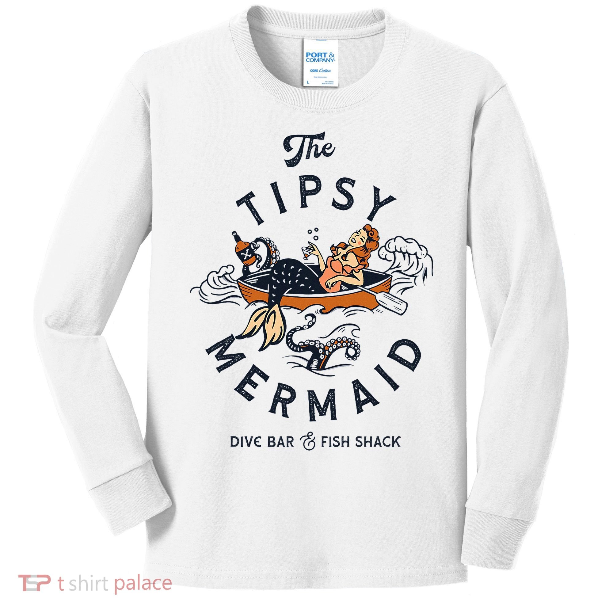 The Tipsy Mermaid Dive Bar & Fish Shack Kids Long Sleeve Shirt