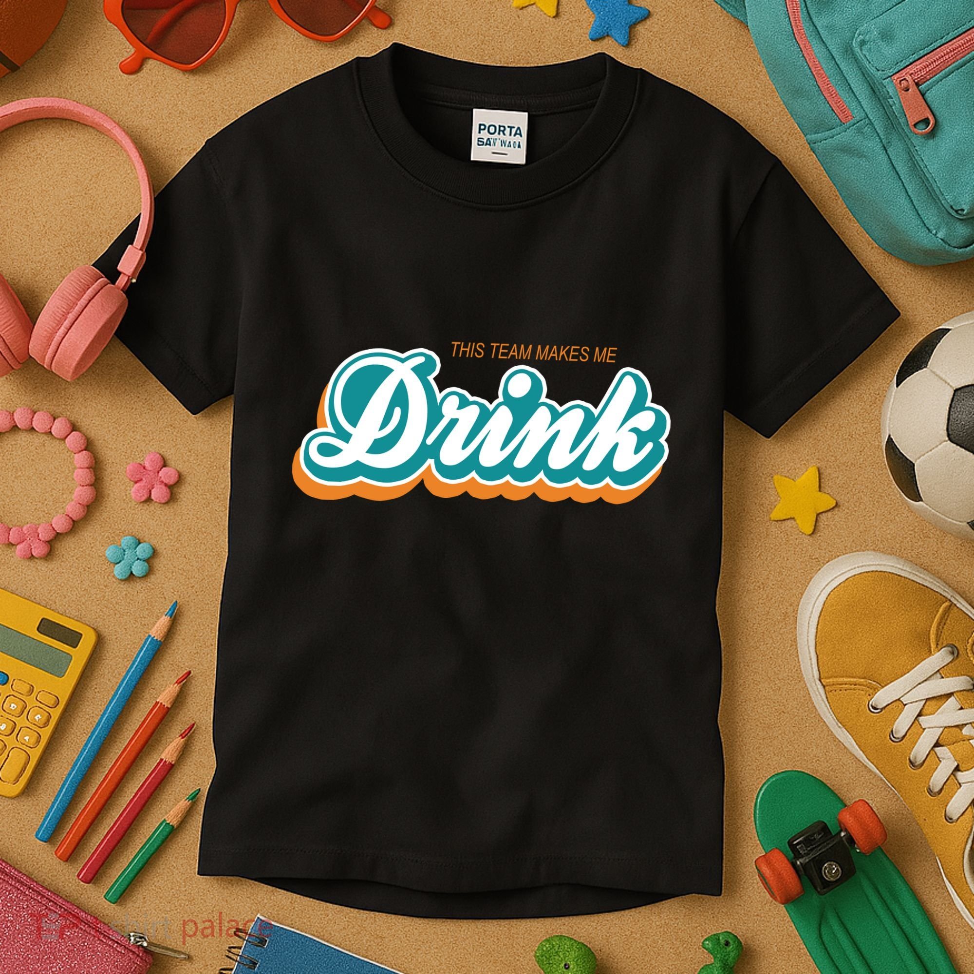 This Team Make Me Drink Miami Football Kids T-Shirt
