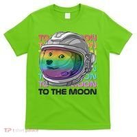 To The Moon Colorful Astronaut DOGE Cryptocurrency T-Shirt thumb 0