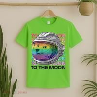 To The Moon Colorful Astronaut DOGE Cryptocurrency T-Shirt thumb 2