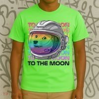 To The Moon Colorful Astronaut DOGE Cryptocurrency T-Shirt thumb 3