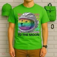 To The Moon Colorful Astronaut DOGE Cryptocurrency T-Shirt thumb 6