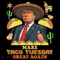 Taco Tuesday Make Taco Tuesday Great Again Donald Trump Taco Stripe Pom Pom Beanie thumb 2