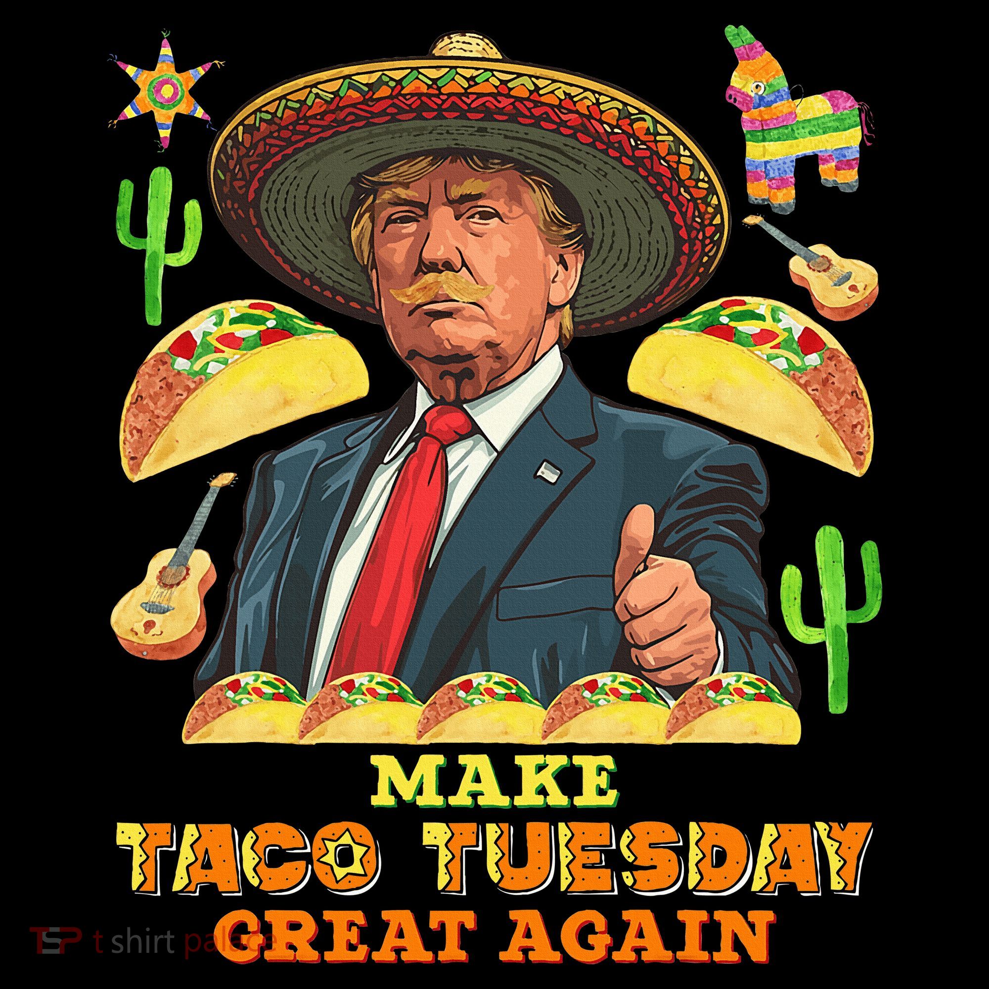 Taco Tuesday Make Taco Tuesday Great Again Donald Trump Taco Stripe Pom Pom Beanie