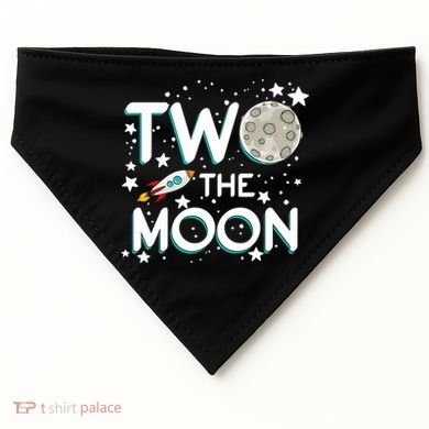 Two The Moon 2nd Birthday For 2 Year Old USA-Made Doggie Bandana