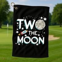 Two The Moon 2nd Birthday For 2 Year Old Golf Towel thumb 1