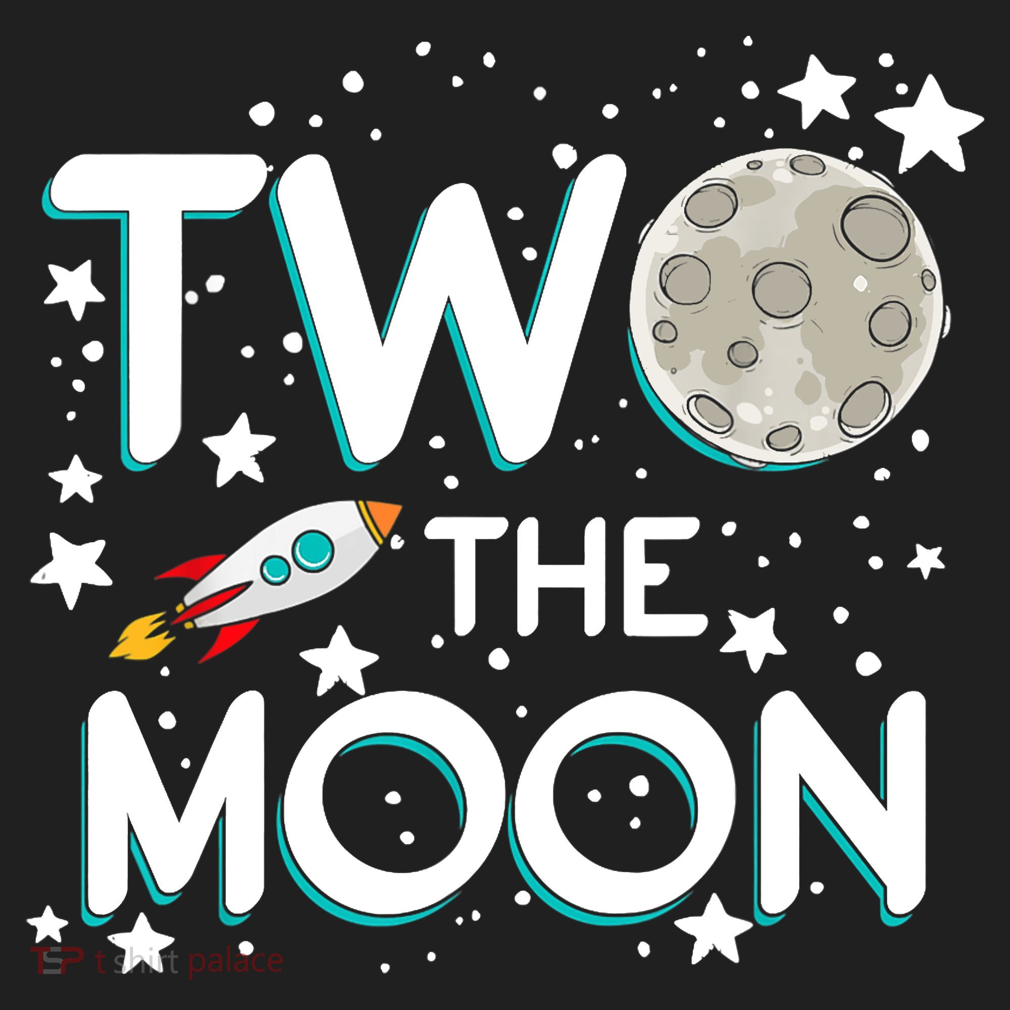 Two The Moon 2nd Birthday For 2 Year Old Golf Towel
