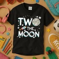 Two The Moon 2nd Birthday For 2 Year Old Kids T-Shirt thumb 3