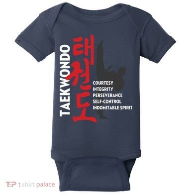 Taekwondo Tenets Martial Arts Graphic Tee Baby Bodysuit