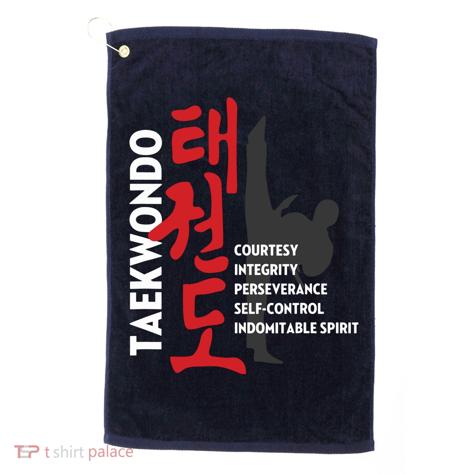 Taekwondo Tenets Martial Arts Graphic Tee Golf Towel