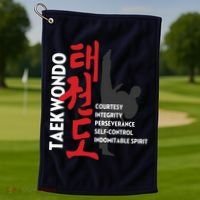 Taekwondo Tenets Martial Arts Graphic Tee Golf Towel thumb 1
