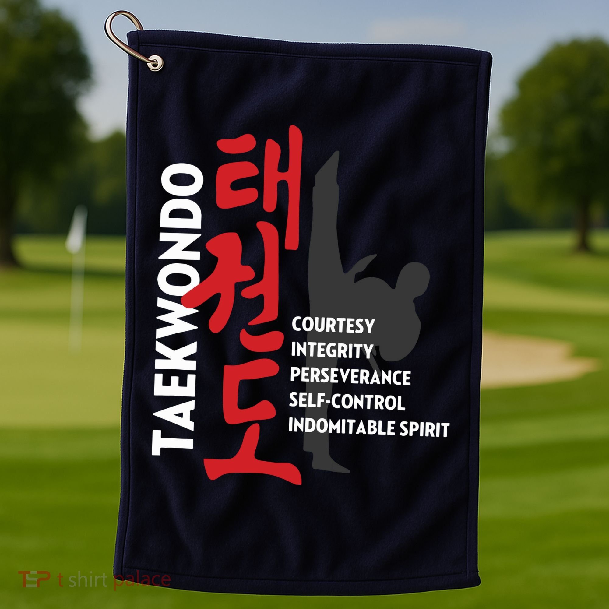 Taekwondo Tenets Martial Arts Graphic Tee Golf Towel