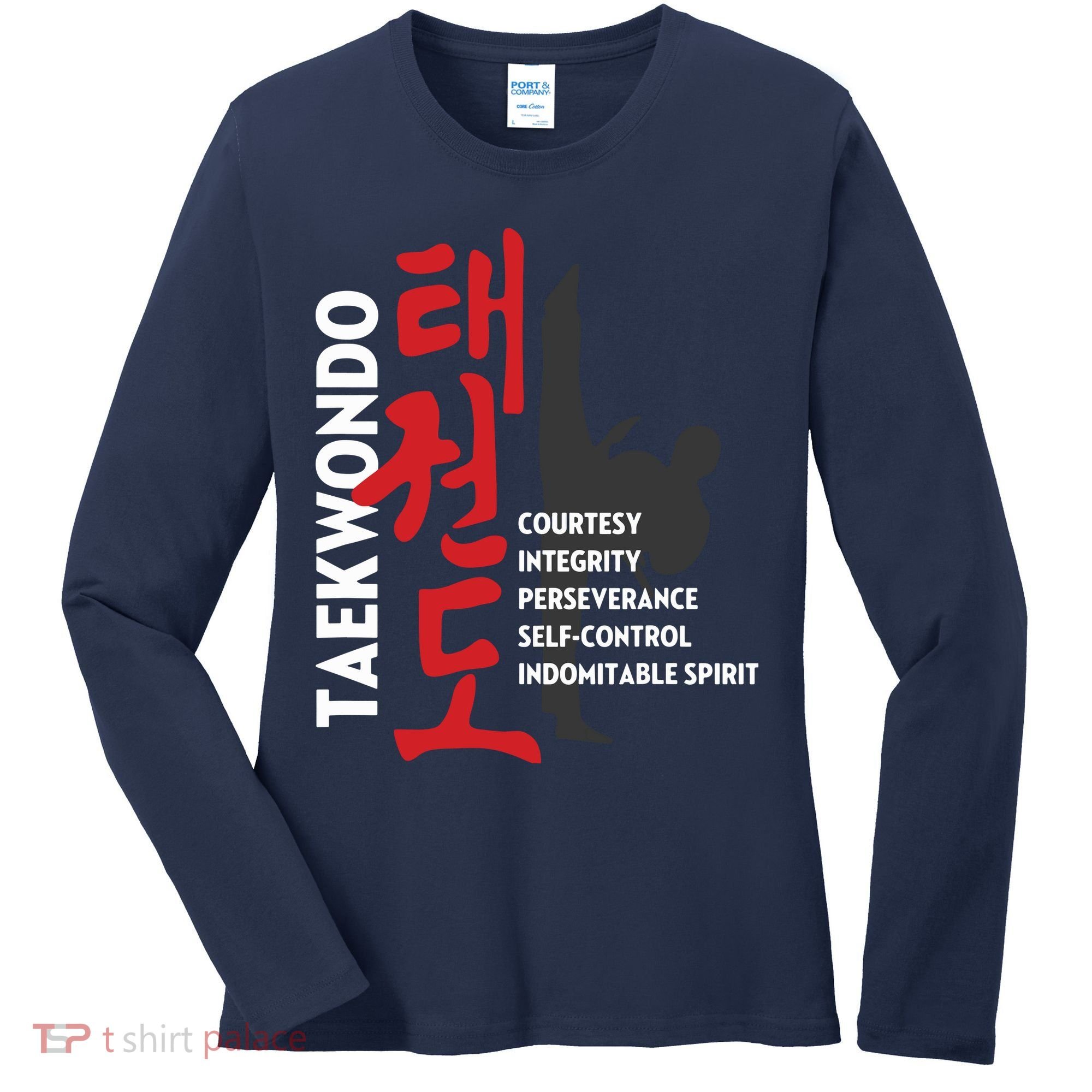 Taekwondo Tenets Martial Arts Graphic Tee Women's Long Sleeve Shirt