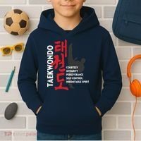 Taekwondo Tenets Martial Arts Graphic Tee Kids Hoodie thumb 2