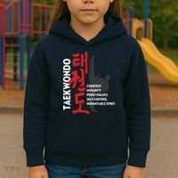 Taekwondo Tenets Martial Arts Graphic Tee Kids Hoodie thumb 3