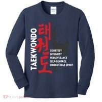 Taekwondo Tenets Martial Arts Graphic Tee Kids Long Sleeve Shirt thumb 0