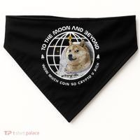 To The Moon And Beyond Doge Coin Crypto USA-Made Doggie Bandana thumb 0