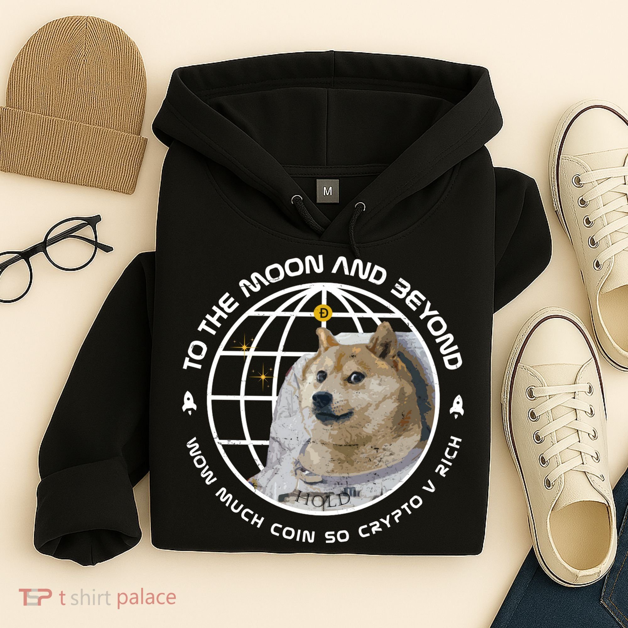 To The Moon And Beyond Doge Coin Crypto Hoodie