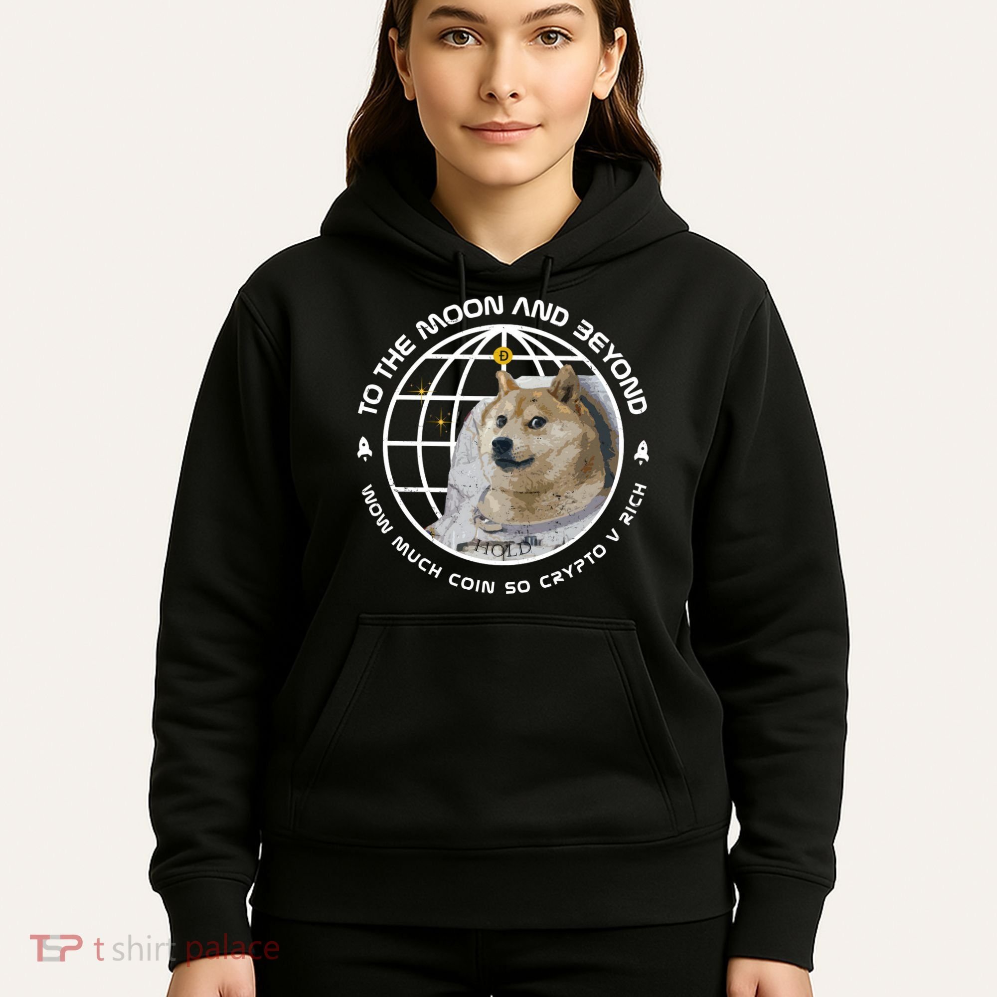 To The Moon And Beyond Doge Coin Crypto Hoodie