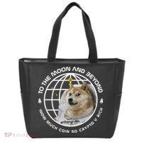 To The Moon And Beyond Doge Coin Crypto Tote Bag thumb 0