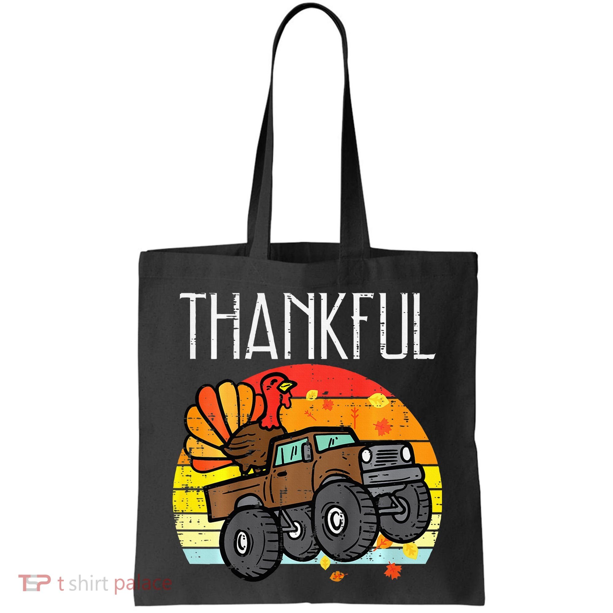Thankful Turkey Monster Truck Retro Thanksgiving Tote Bag