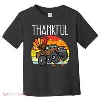Thankful Turkey Monster Truck Retro Thanksgiving Toddler T-Shirt thumb 0