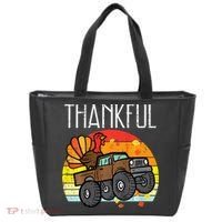 Thankful Turkey Monster Truck Retro Thanksgiving Tote Bag thumb 0