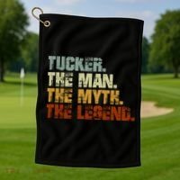 Tucker The Man The Myth The Legend Tucker Carlson 1 Golf Towel thumb 1