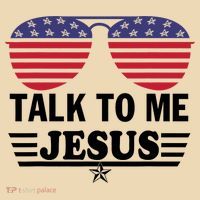 Talk To Me Jesus Glasses US Flag Tote Bag thumb 4