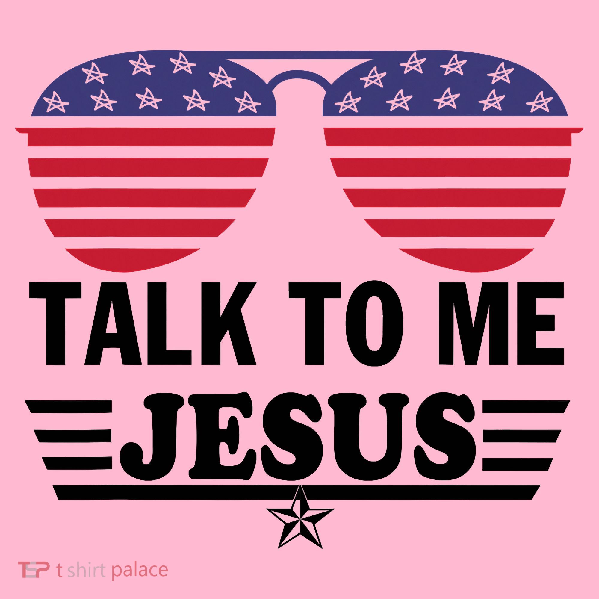 Talk To Me Jesus Glasses US Flag Coaster