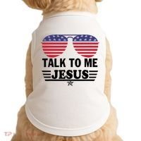 Talk To Me Jesus Glasses US Flag Doggie Tank thumb 0
