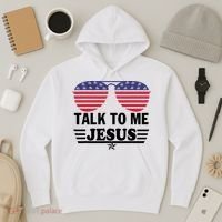 Talk To Me Jesus Glasses US Flag Hoodie thumb 3