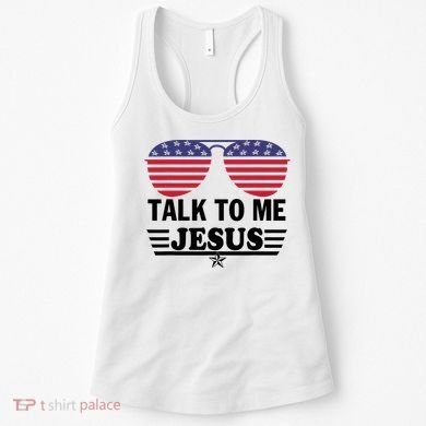 Talk To Me Jesus Glasses US Flag Women's Tank Top