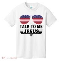 Talk To Me Jesus Glasses US Flag Kids T-Shirt thumb 0