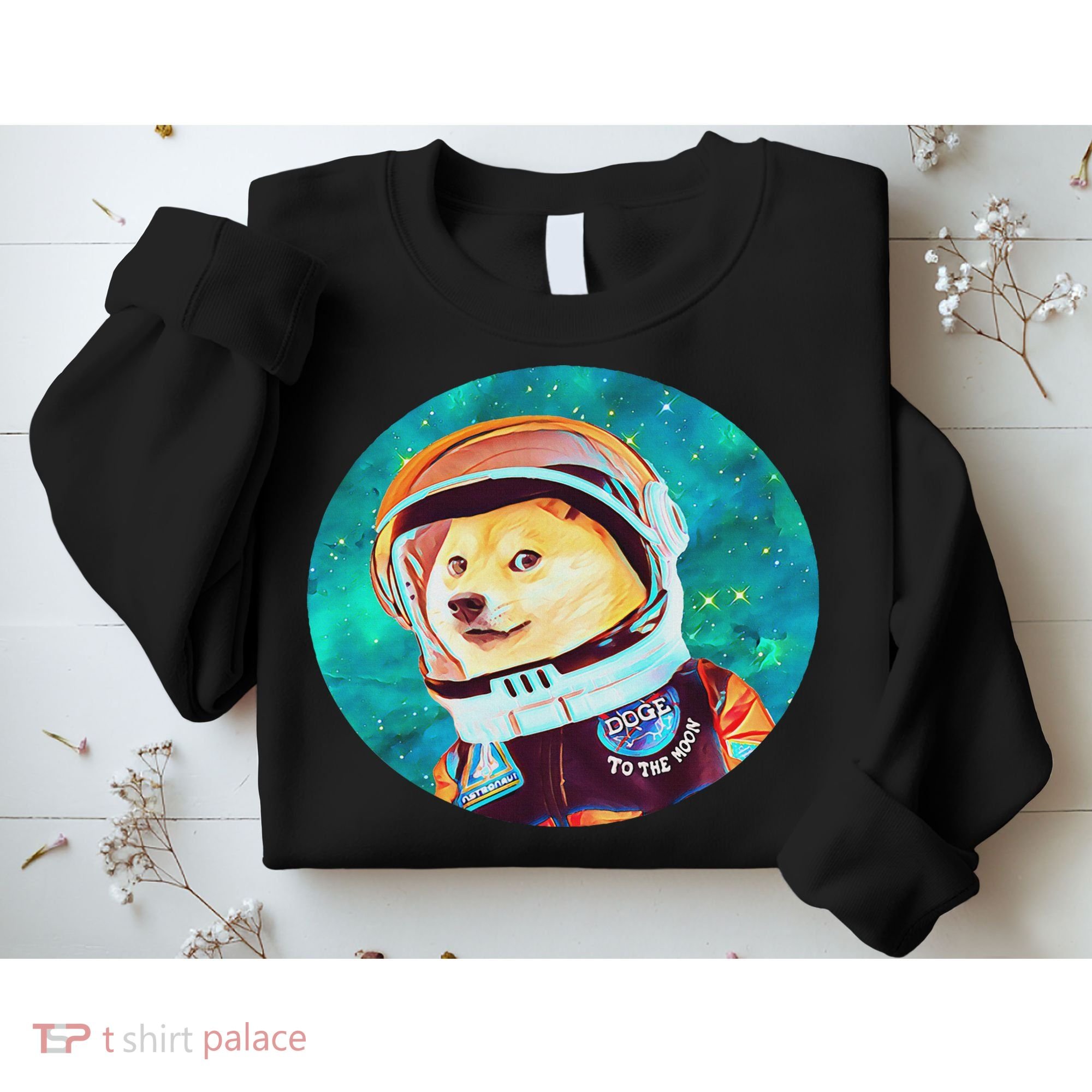 To The Moon Doge Astronaut Crypto Dogecoin Shiba Inu Meme Sweatshirt