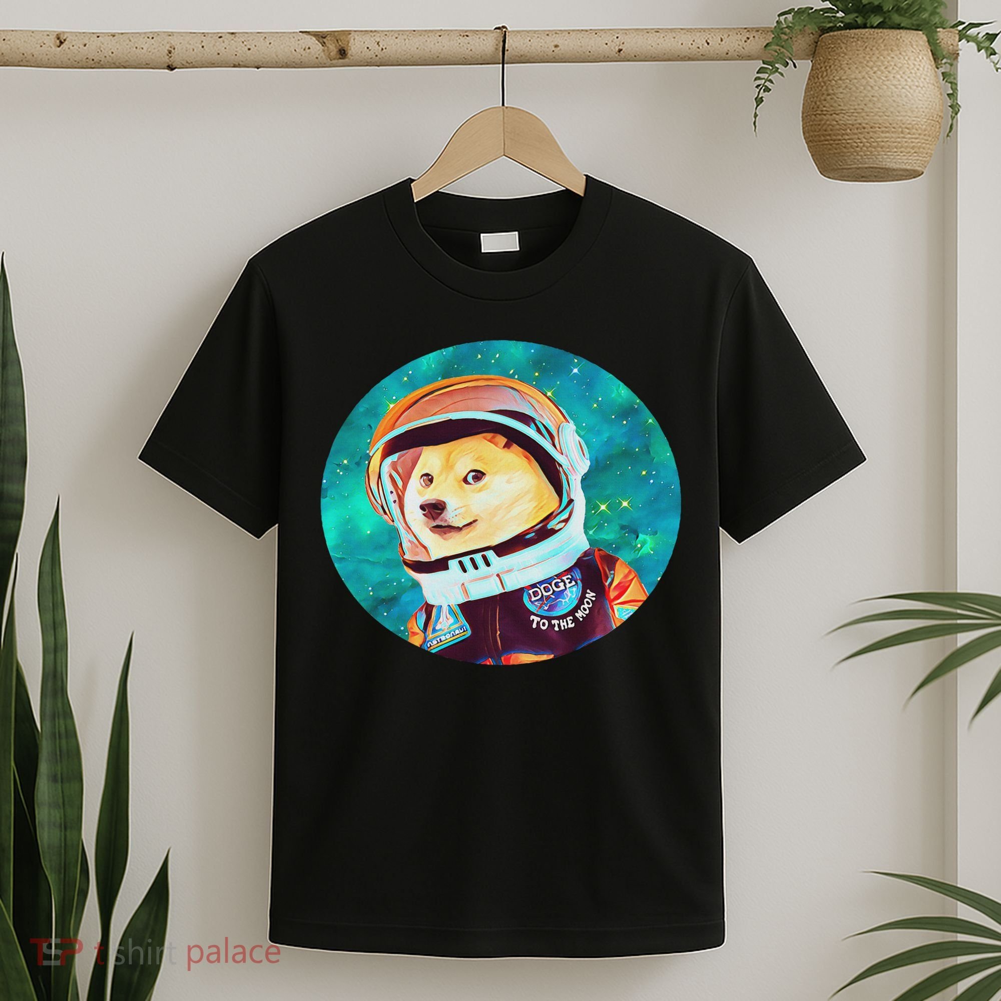 To The Moon Doge Astronaut Crypto Dogecoin Shiba Inu Meme T-Shirt