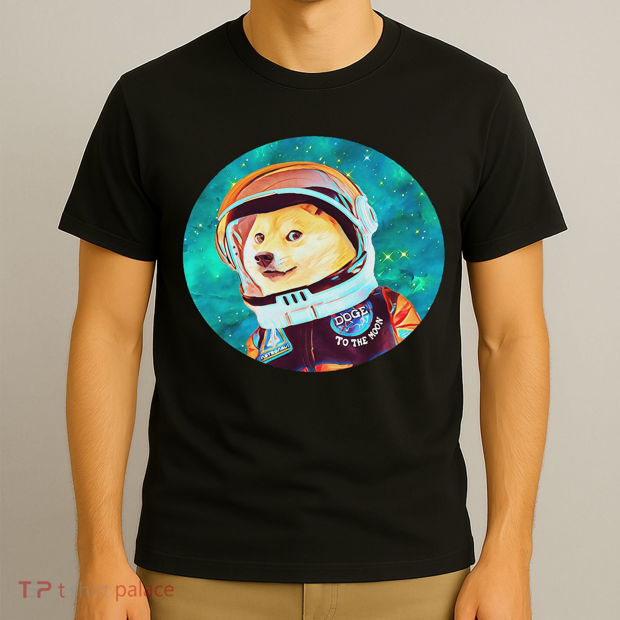 To The Moon Doge Astronaut Crypto Dogecoin Shiba Inu Meme T-Shirt