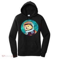 To The Moon Doge Astronaut Crypto Dogecoin Shiba Inu Meme Women's Hoodie thumb 0