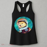 To The Moon Doge Astronaut Crypto Dogecoin Shiba Inu Meme Women's Tank Top thumb 3