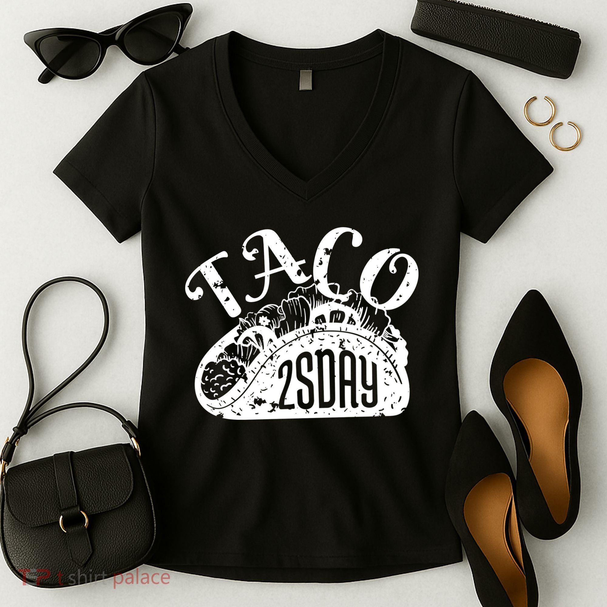 Taco Tuesday Mexican Women's V-Neck T-Shirt