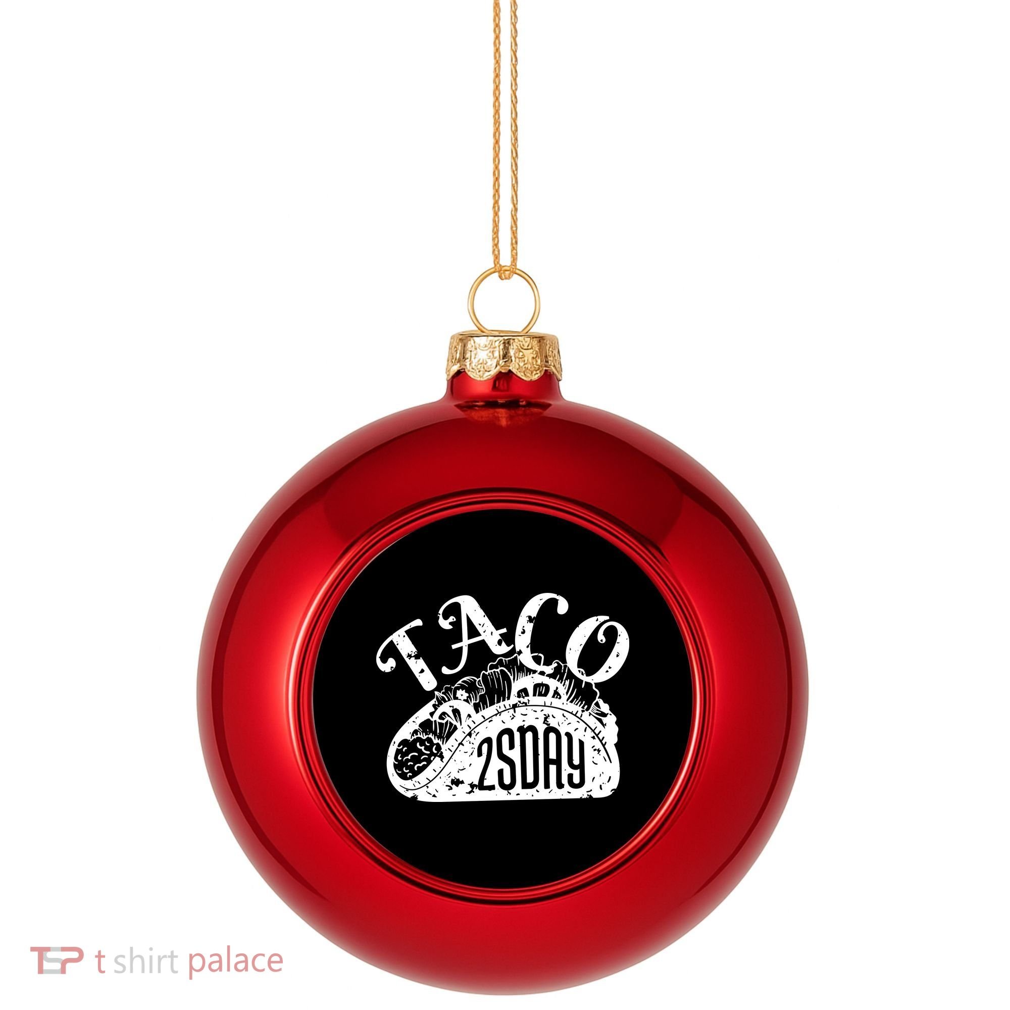 Taco Tuesday Mexican Plastic Christmas Ball Ornament