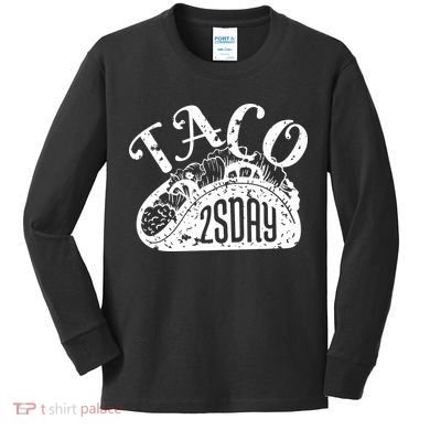 Taco Tuesday Mexican Kids Long Sleeve Shirt
