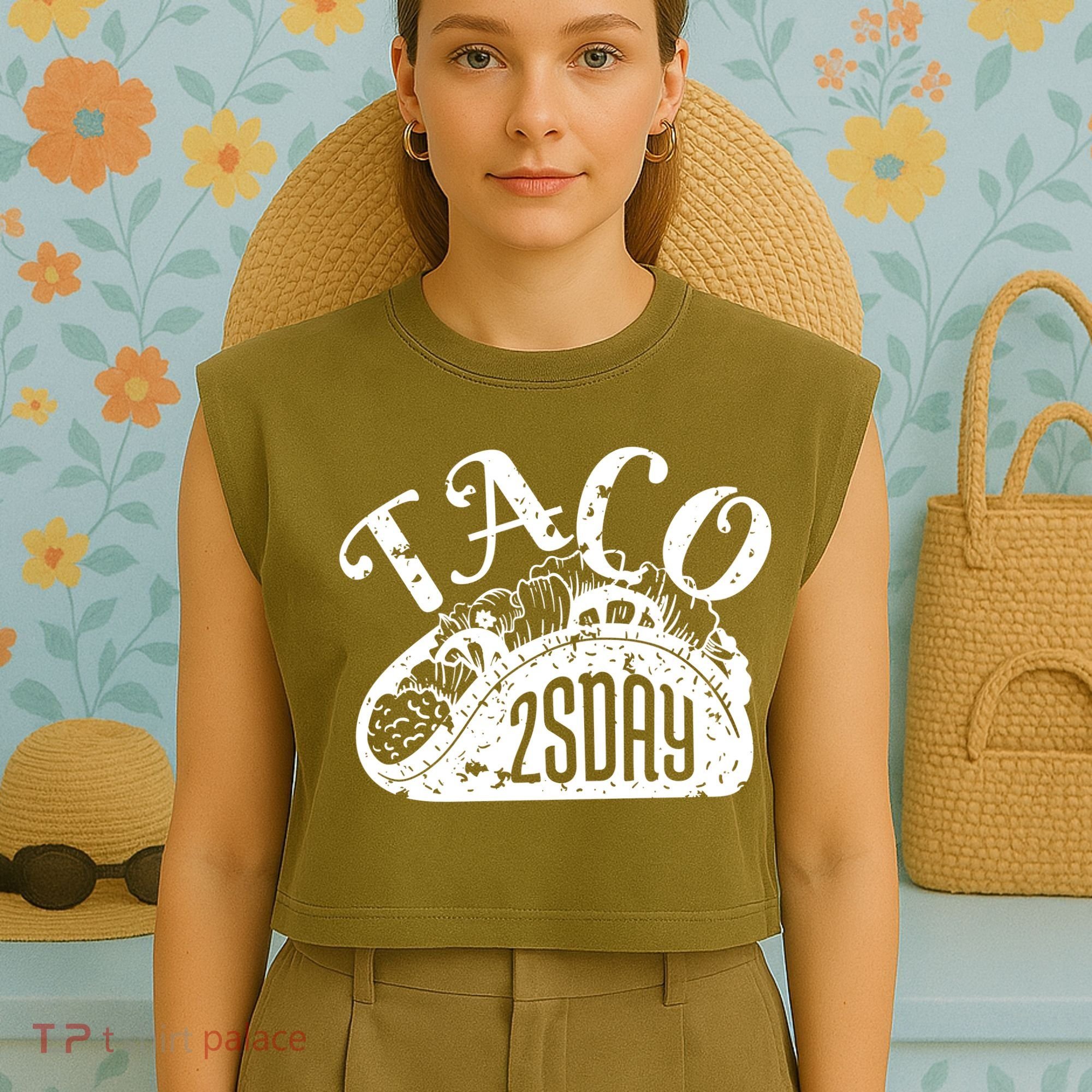 Taco Tuesday Mexican Garment-Dyed Women's Muscle Tee