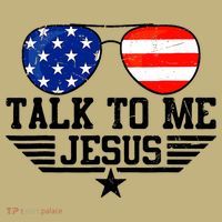 Talk To Me Jesus Glasses Usa Flag Christian Sunglasses Mousepad thumb 1