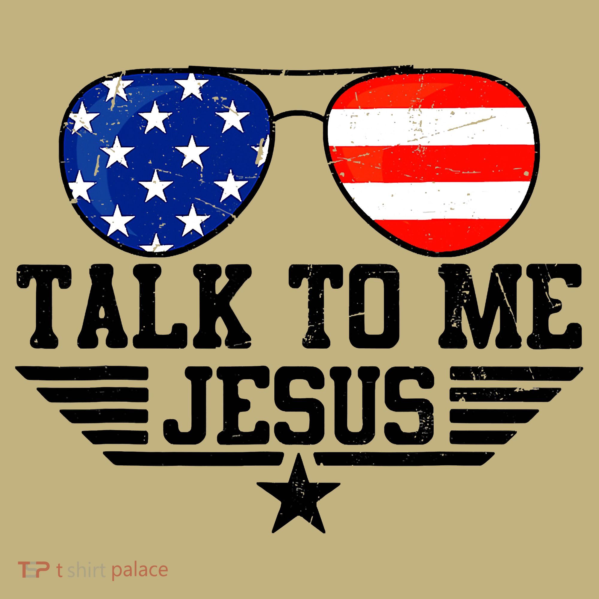 Talk To Me Jesus Glasses Usa Flag Christian Sunglasses Mousepad