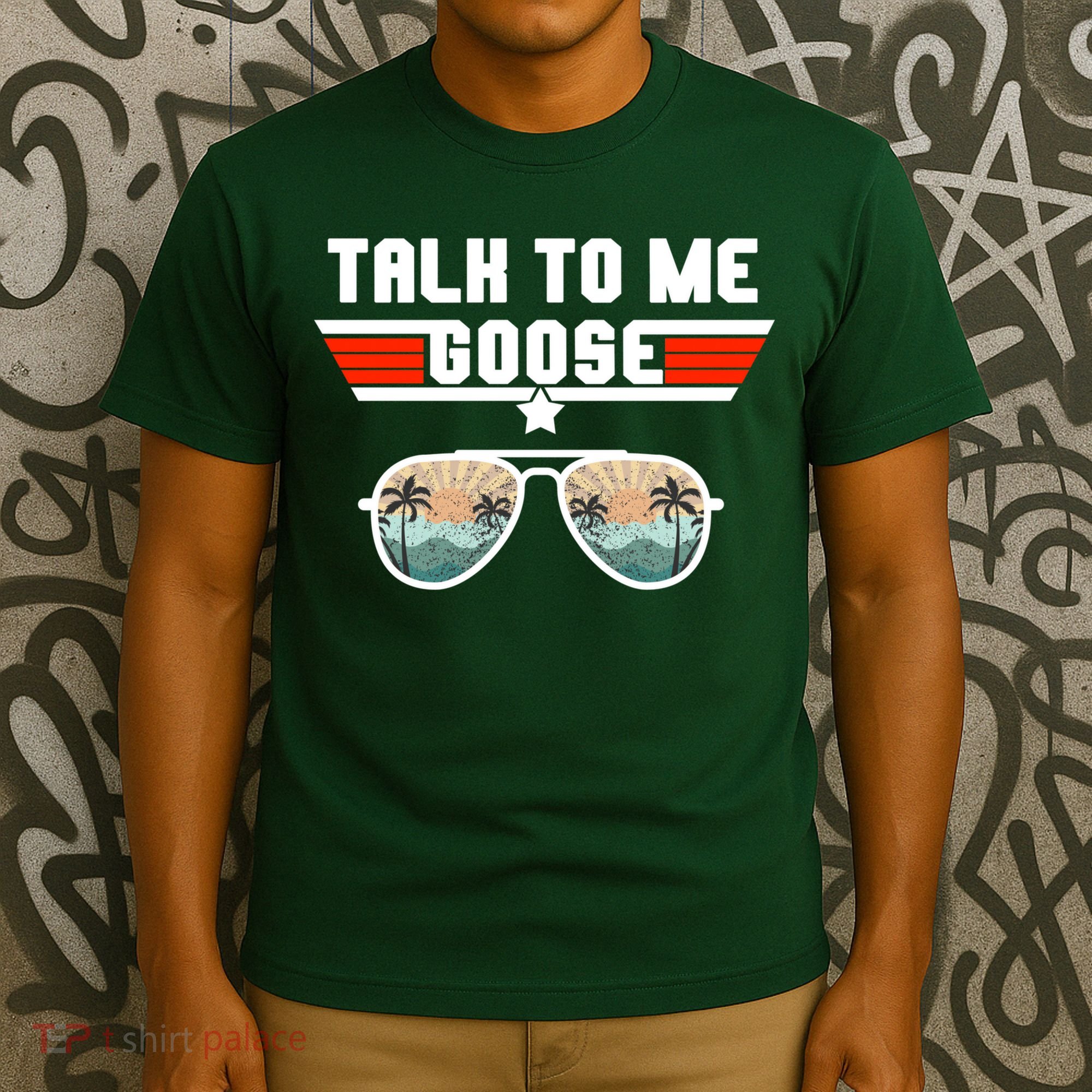 Talk To Me Goose Jet Fighter Sunglasses T-Shirt