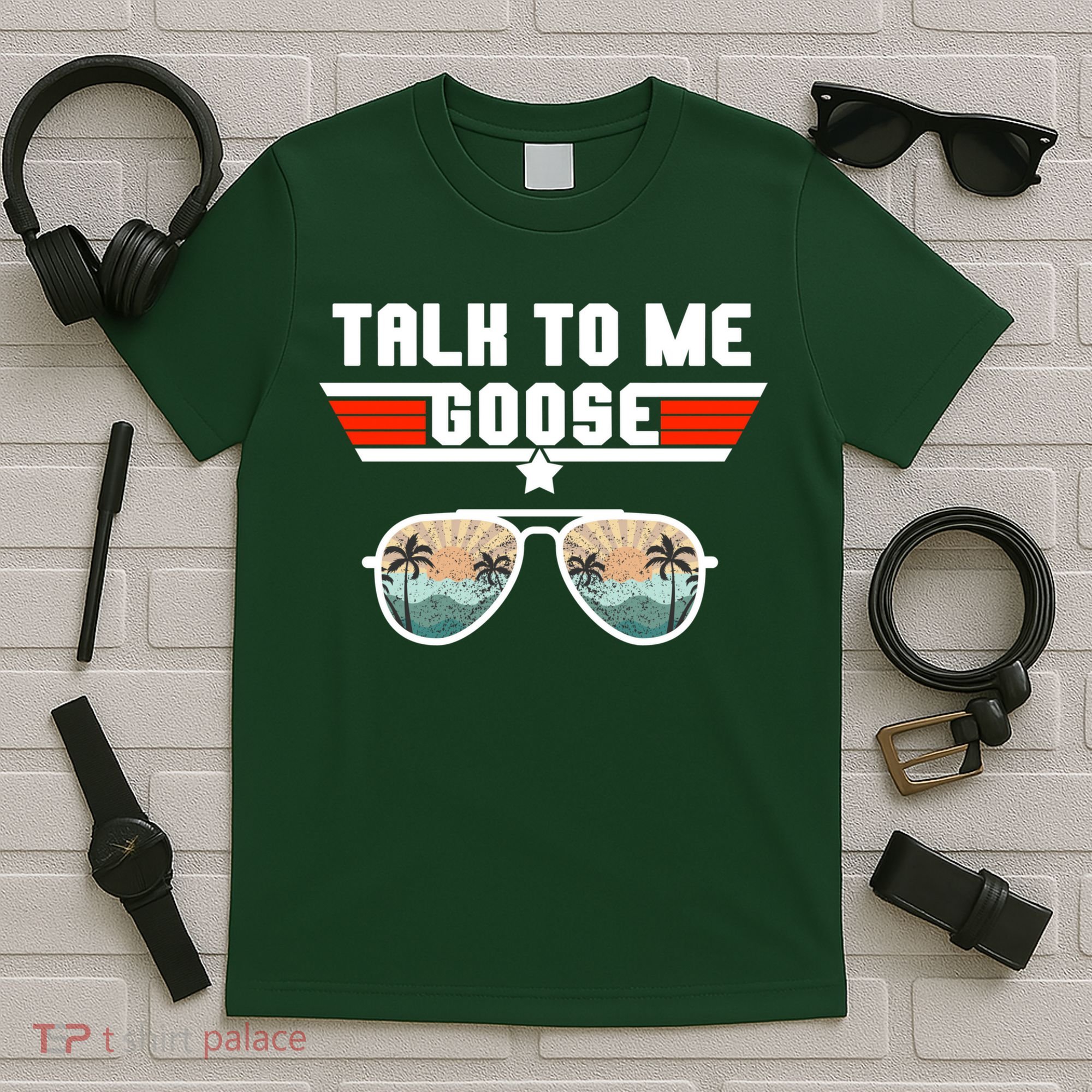 Talk To Me Goose Jet Fighter Sunglasses T-Shirt