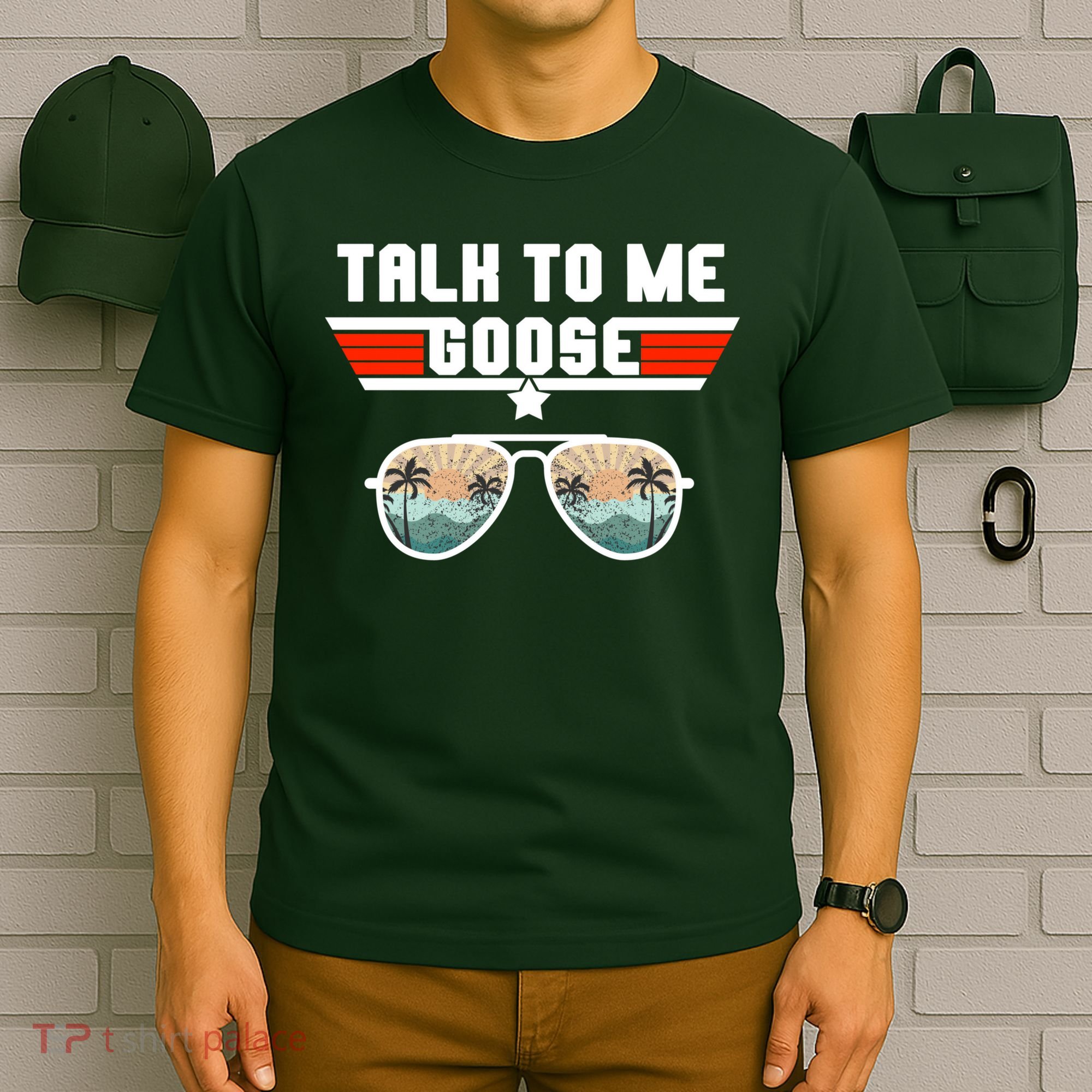 Talk To Me Goose Jet Fighter Sunglasses T-Shirt