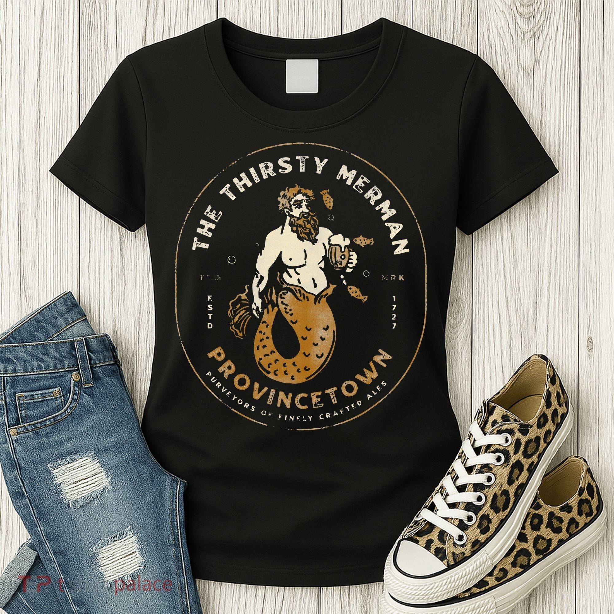 The Thirsty Merman Provincetown Cape Cod Massachusetts Women's T-Shirt